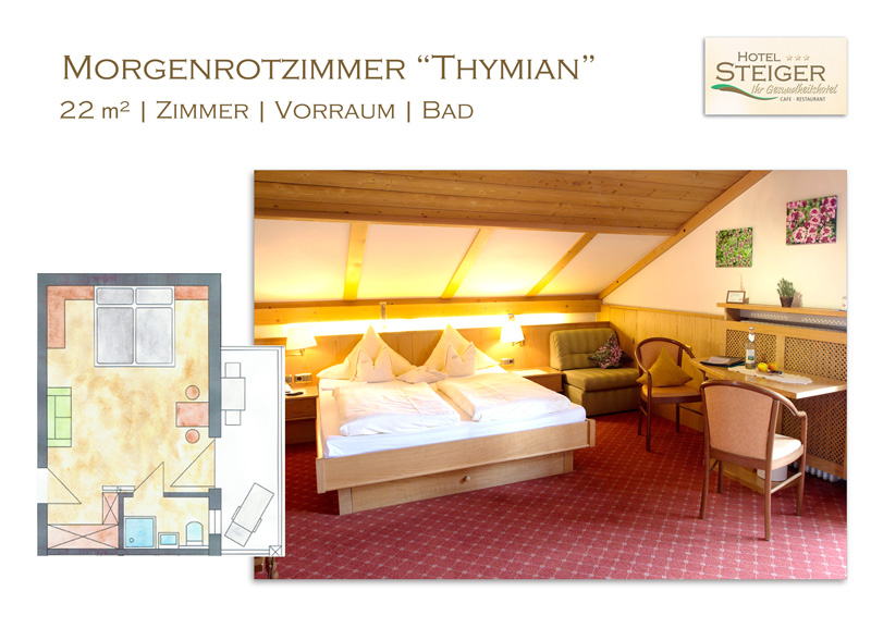 Morgenrotzimmer "Thymian" im Hotel Steiger